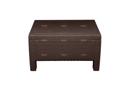 Мебель из пластика под ротанг на 2 персоный Tweet Balcony Set, коричневый - 2 кресла и журнальный столик