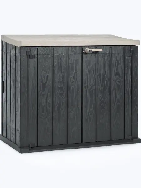 Пластиковый шкаф для улицы Toomax Stora Way Plus XL 1270л, антрацит/светло-коричневый