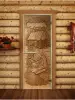 Дверь для сауны DoorWood с фотопечатью Русская баня 06, 700мм х 1900мм, без порога, коробка хвоя