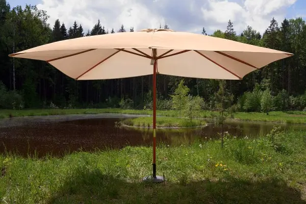 Уличный зонт для кафе и дачи от солнца Неаполь 3,0x3,0м, бежевый