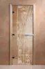 Дверь для сауны DoorWood Весна цветы, 600мм х 1900мм, без порога, прозрачная, коробка ольха
