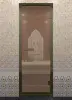 Дверь DoorWood бронза для хамама, 700 х 1900 мм, бронзовый профиль, с коробкой