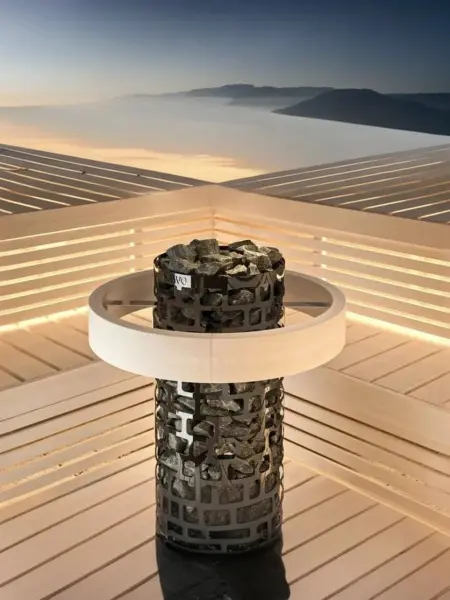 Электрическая печь Sawo Aries Round ARI3-90NB-BL-P-C, Black, со встроенным пультом в интернет-магазине WellMart24.com