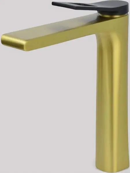 Смеситель для раковины из латуни Element, цвет матовое золото/черный, EL21GB