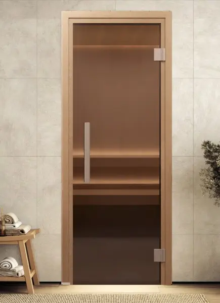 Дверь для сауны DoorWood Faforit, 800мм х 2000мм, без порога, бронза