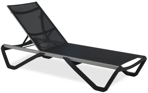 Уличный шезлонг алюминиевый Papatya Wave, antracite, 191 х 71 x 30 см.