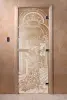 Дверь для сауны DoorWood Жар-птица, 700мм х 1700мм, без порога, прозрачная, коробка ольха