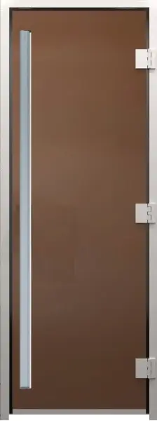 Дверь для турецкой парной DoorWood Prestige 710мм х 1900мм, без порога, стекло бронза матовая