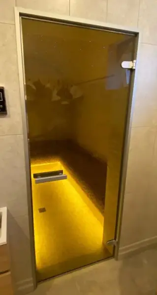 Дверь для турецкой парной DoorWood Hamam Light 700мм х 1900мм, без порога, стекло бронза