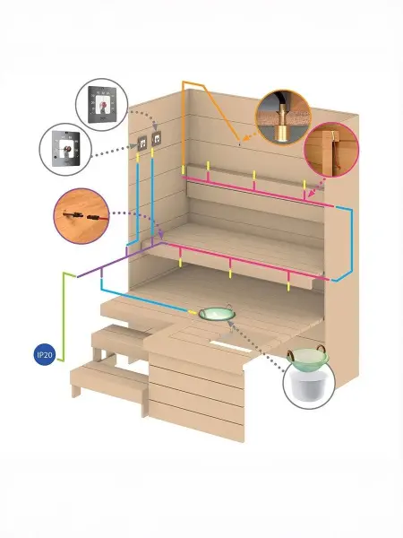 Комплект для подсветки Cariitti “Sauna Led” 2700 K, 1532601