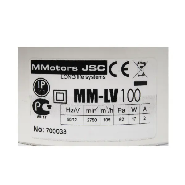 Вентилятор для хамама Mmotors мм lv 100 (низковольтный), с клапаном, квадрат  
