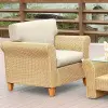 Комплект плетеной мебели из искусственного ротанга AFM-4018A Beige - 2 кресла, столик и диван