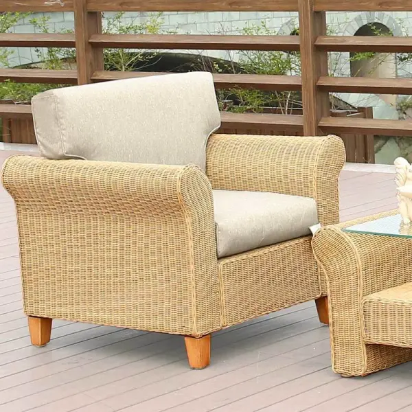 Комплект плетеной мебели из искусственного ротанга AFM-4018A Beige - 2 кресла, столик и диван