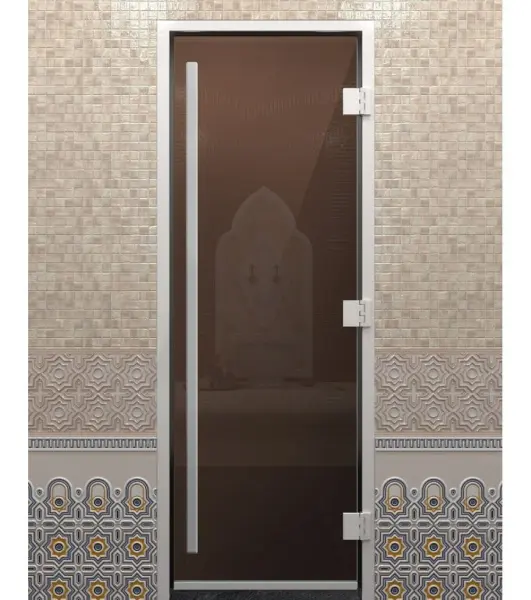 Дверь для турецкой парной DoorWood Prestige 710мм х 1900мм, без порога, стекло бронза