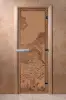 Дверь для сауны DoorWood Банька в лесу, 600мм х 1800мм, без порога, бронза матовая, коробка ольха
