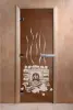 Дверь для сауны DoorWood Банька, 600мм х 1800мм, без порога, бронза, коробка ольха