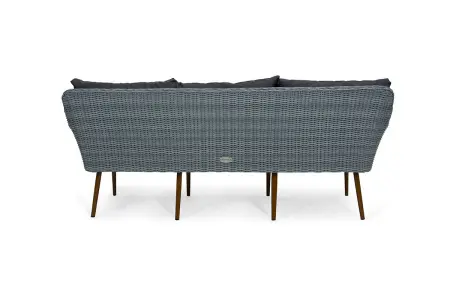 Плетеная мебель из искусственного ротанга Mokka Rimini S3, серый цвет - трехместный диван, кофейный стол и 2 кресла