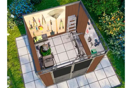 Сарай из древесно-полимерного композита Defender 7x7' ft, 4.24 кв.м.