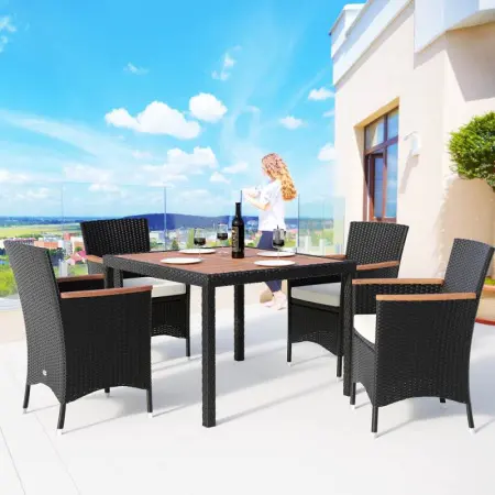 Комплект садовой мебели из искусственного ротанга AFM-440 90x90 4Pcs Black