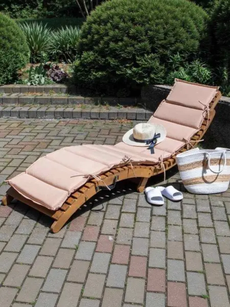 Лежак шезлонг садовый складной AFM-803A Beige, бежевый, дерево, 180 х 54 x 68 см.