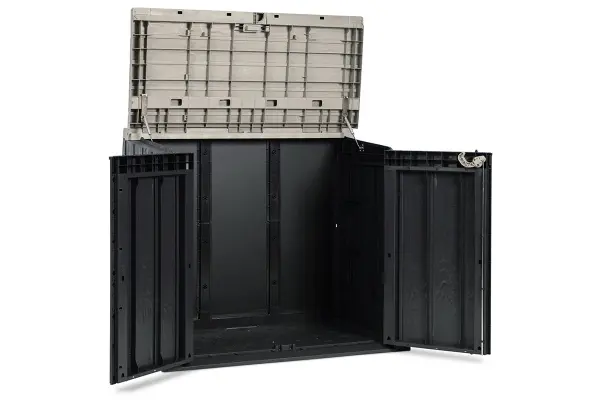 Пластиковый шкаф для улицы Toomax Wood Style 842л, антрацит/серый