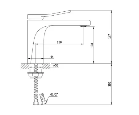 Смеситель для раковины из латуни Element, цвет матовое золото/черный, EL02GB