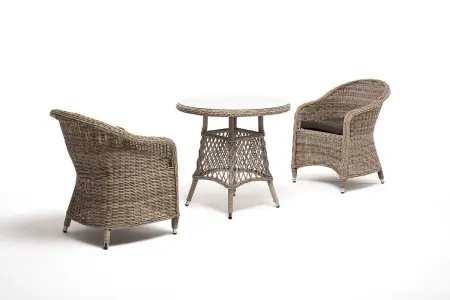 Комплект садовой мебели из искусственного ротанга 4SiS Эспрессо–80 R (стол и 2 кресла), бежевый цвет