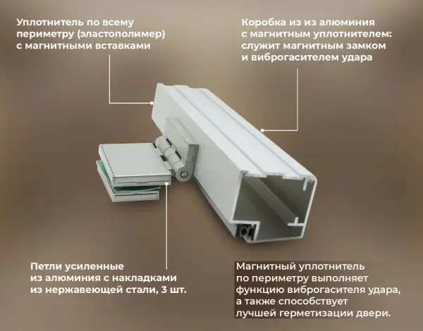 Дверь для турецкой парной DoorWood 800мм х 2000мм, бронзовый профиль, стекло бронза