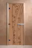 Дверь для сауны DoorWood Весна цветы, 600мм х 1900мм, без порога, бронза матовая, коробка ольха