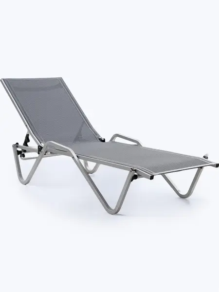 Уличный шезлонг складной алюминиевый Biotza Hera, gray серый, 198 х 67 x 33 см. 
