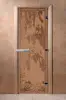 Дверь для сауны DoorWood Березка, 800мм х 2000мм, без порога, бронза матовая, коробка ольха