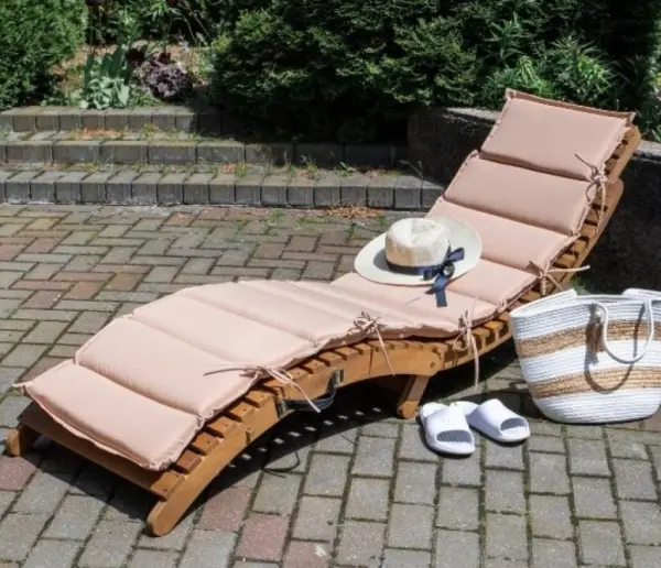 Лежак шезлонг садовый складной AFM-803A Beige, бежевый, дерево, 180 х 54 x 68 см.