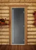Дверь для сауны DoorWood Престиж Графит Матовый, 700 х 1900 мм, с порогом, серое матовое, ольха