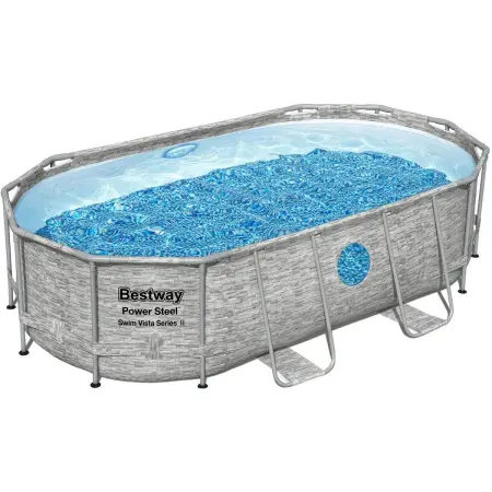 Каркасный бассейн Bestway 427х250х100см, фильтр-насос и лестница, тент в комплекте, 56714