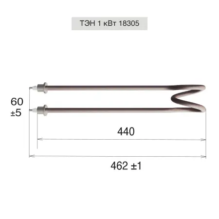 Нагревательный элемент ТЭН VVD 18305 мощность 1,0 кВт, для моделей Премьера Руса с закрытой каменкой - интернет-магазин WellMart24.com