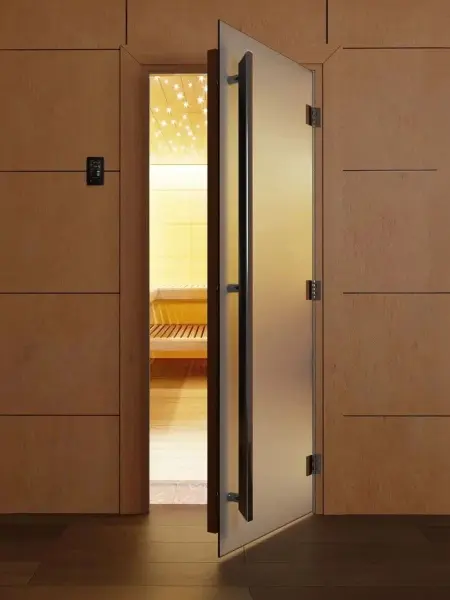 Дверь Престиж сатин DoorWood для бани, 700 х 1900 мм, с порогом, коробка ольха