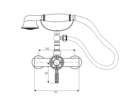 Комплект для душа из латуни Windsor, цвет бронза, 10126