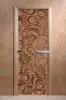 Дверь для сауны DoorWood Хохлома, 700мм х 1700мм, без порога, бронза матовая, коробка ольха
