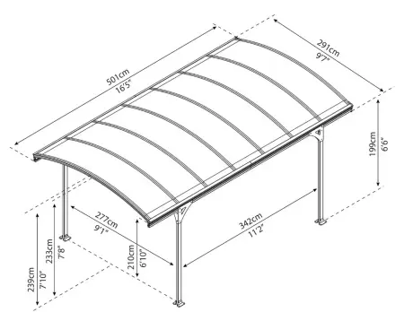Навес для автомобиля Palram – Canopia Carport Vitoria 5000