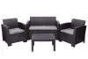 Комплект садовой пластиковой мебели под ротанг B:Rattan Arizona 4 Set, графит, двухместный диван, столик и 2 кресла.
