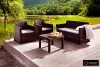 Комплект пластиковой мебели под ротанг B:Rattan Nebrаska 2 Set, коричневый - диван, 2 кресла и квадратный столик