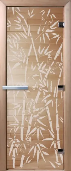 Дверь для сауны DoorWood Бамбук, 700мм х 1900мм, без порога, прозрачная, коробка ольха