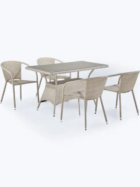 Комплект садовой мебели из искусственного ротанга T198D/Y137C-W85 Latte 4Pcs