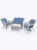 Комплект садовой мебели из искусственного ротанга LV-520 White/Blue