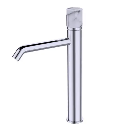 Смеситель для раковины из латуни Focus, цвет хром/мрамор, 24615CM