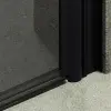 Душевая дверь на длинной петле MaybahGlass, черный профиль, стекло прозрачное цвета свинца