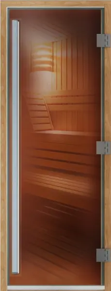 Дверь для сауны DoorWood Престиж PRO, 700мм х 1900мм, с порогом, бронза, коробка ольха