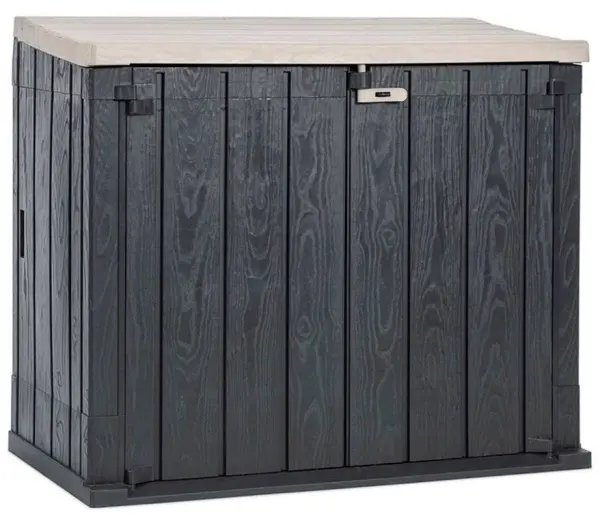 Пластиковый шкаф для улицы Toomax Stora Way Plus XL 1270л, антрацит/светло-коричневый