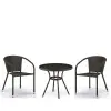Комплект плетеной мебели из искусственного ротанга Афина T282ANT/Y137C-W53 Brown - круглый столик и 2 кресла коричневого цвета