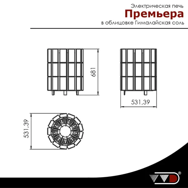 Электрическая печь VVD Премьера Соль 24кВт без пульта в интернет-магазине WellMart24.com